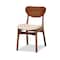 Baxton Studio Katya Mid-Century Modern Sand Fabric and Walnut Brown Finished Wood 5-Piece Dining Set 183-11636-11644-Zoro - alternate 4